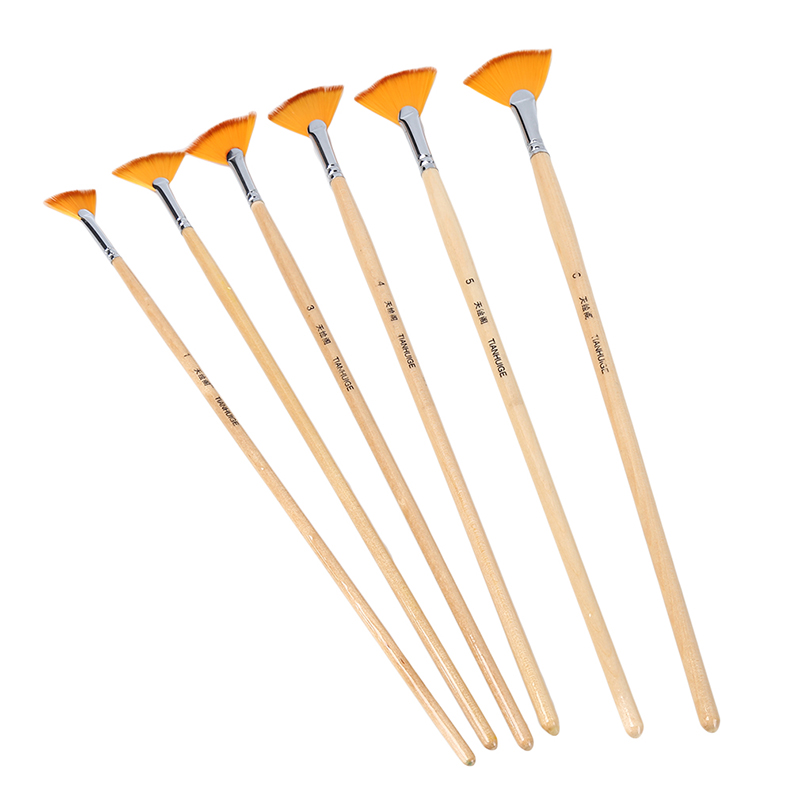 Pincel para pintar acuarela, suministros de pintura al óleo, materiales de arte , 6 uds. De gran