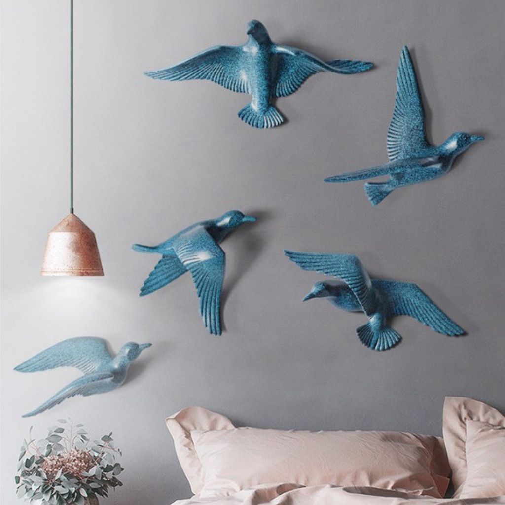 Décorations murales de la mouette en résine | 5 Styles disponibles, chambre à coucher, décoration murale de la maison