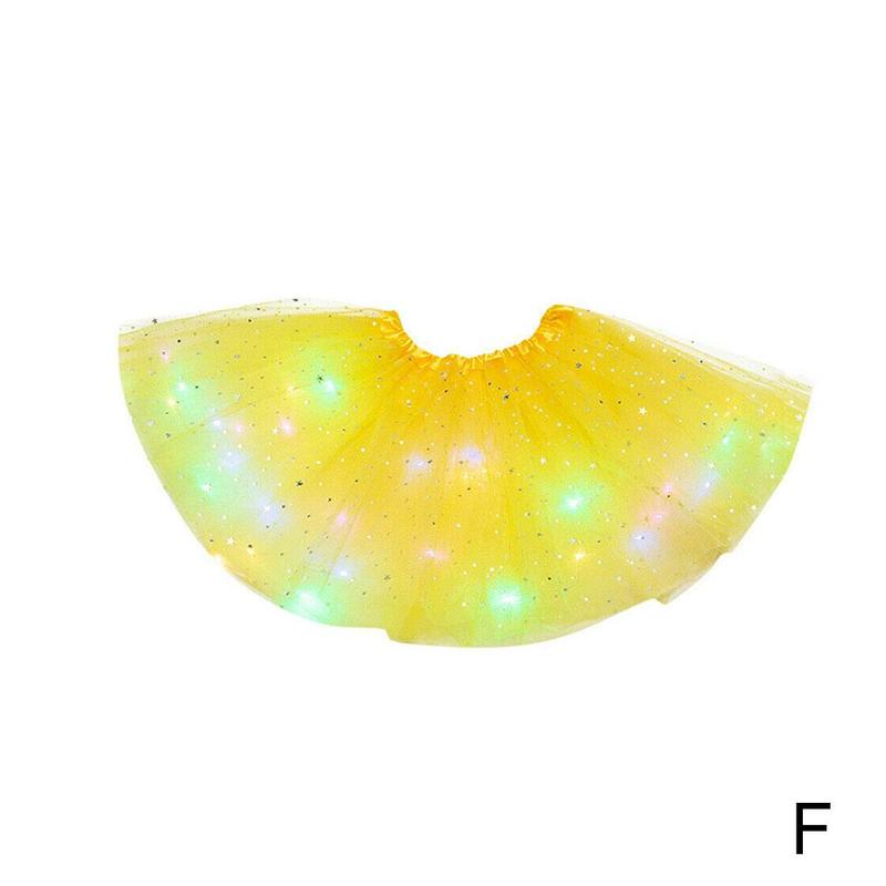 Kerst kinder lichtgevende tutu rok met rok licht buste led tutu rok lichtgevende mesh  h6 a 6: F