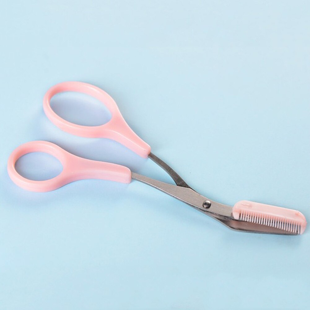 Tijeras para cejas de 12,5 cm, peine, recortador de pestañas y cejas, Cosméticos de mujer para chica, herramienta de maquillaje, corte de pelo para novio: Default Title
