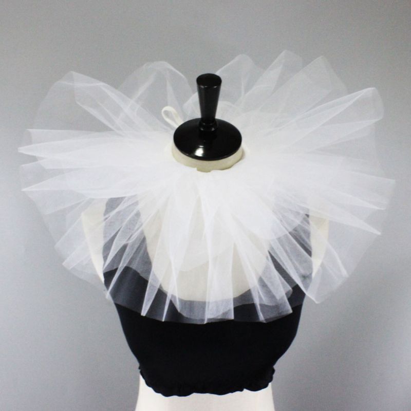 Vintage maille cou Ruff Tulle à volants col Renaissance Halloween Cosplay tour de cou X7YA