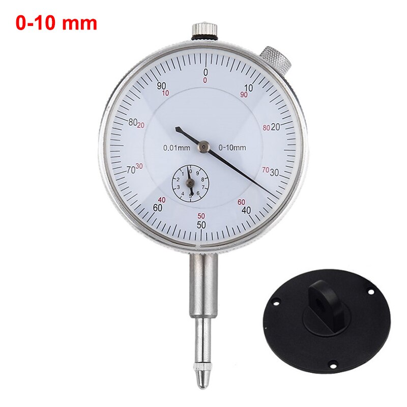 Måleur 0.01mm opløsning måler stødsikker måleur indikator instrument værktøj mekanisk indikation rem øretaske: 0-10mm