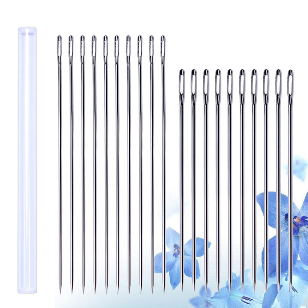 20PCS Extended Knitting Doll Hand Needles Large Size Large-eye Long Needles for Doll Making Handwork Sewing
