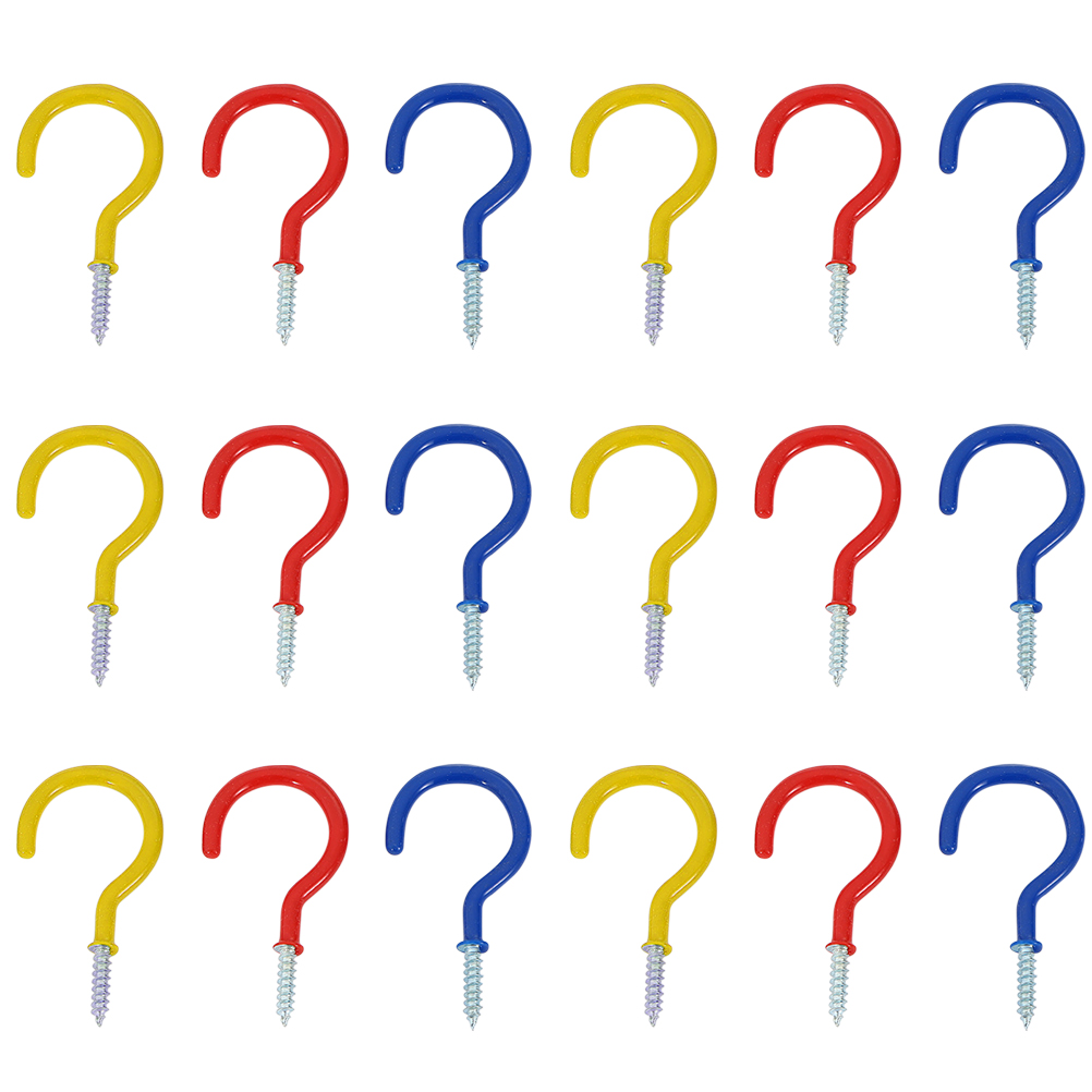 24pcs Aluminum Alloy Screw Hook Wall Mount Ceiling Hooks Alloy Ceiling Hangers: Default Title