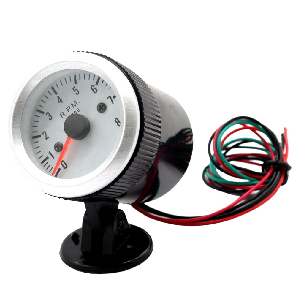 52 Mm 12V Benzine Auto Toerenteller Tacho Gauge Meter Blauwe Led Licht