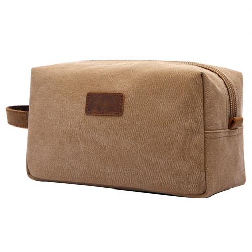 Retro Mannen Reizen Scheren Dopp Kit Cosmetische Make-Up Organizer Canvas Toilettas neceser maleta de maquiagem: Khaki