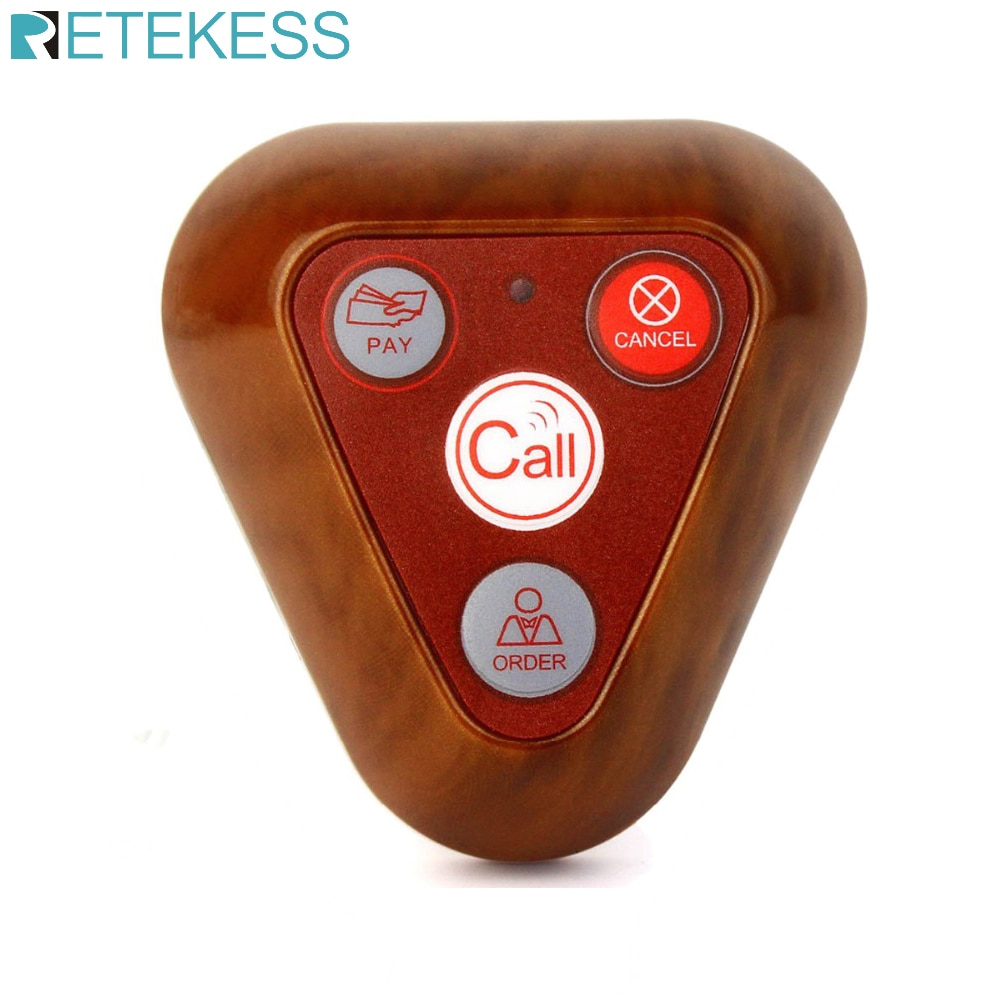 433Mhz Draadloos Bellen Zender Knop Bellen Bell Pager Voor Restaurant Markt Mall Paging Wachten Systeem