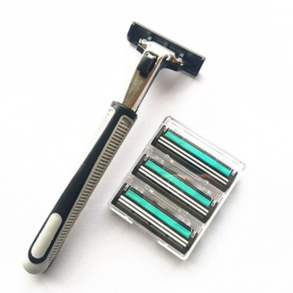 1 håndtak 30 stk dobbeltlags barbering til menn barberblader manuelle barberblader til menn til standard barberblad til barbering