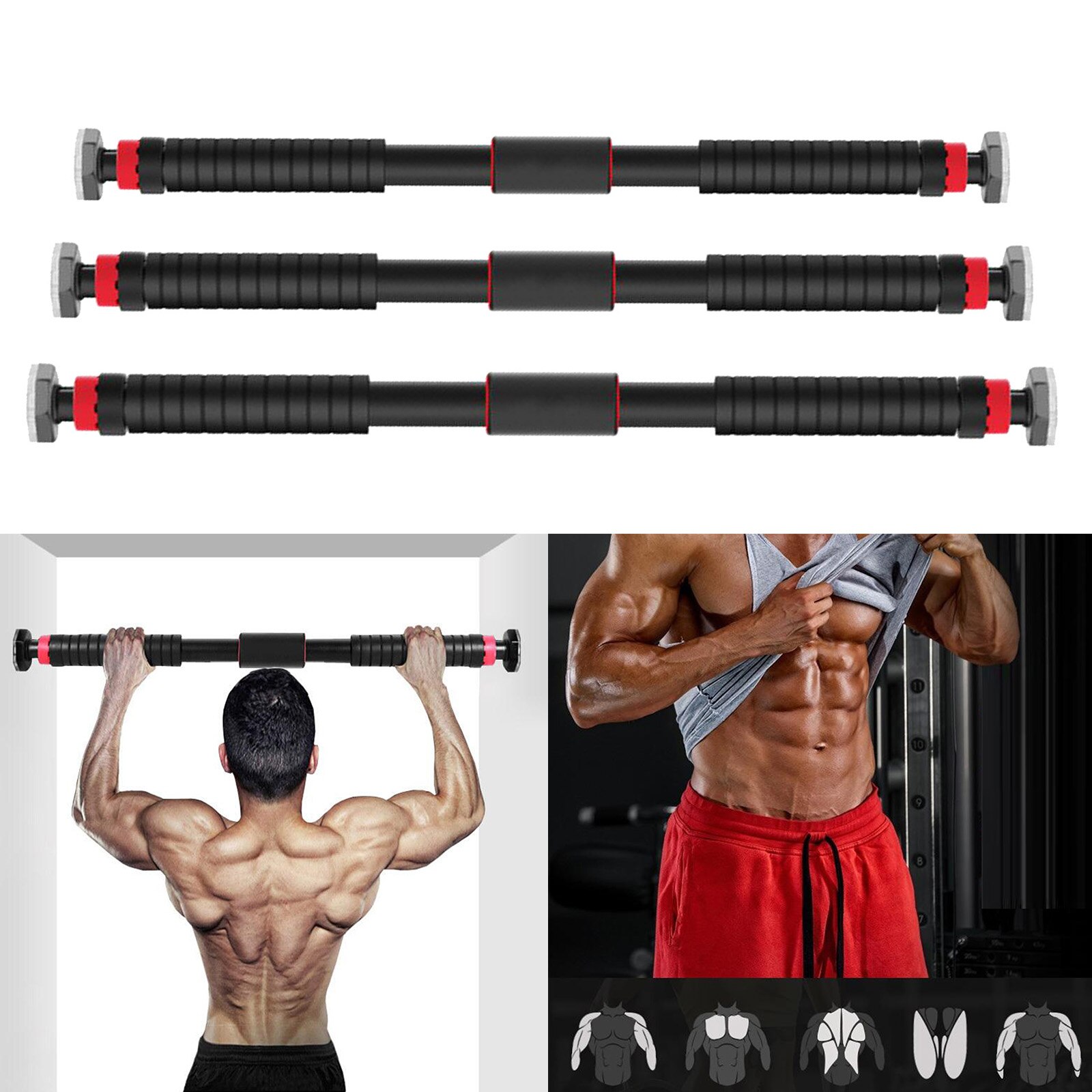 Chin Up Home Gym Bar Pull Up Bar Heavy Duty Doorway Trainer Gym Strength Fitness