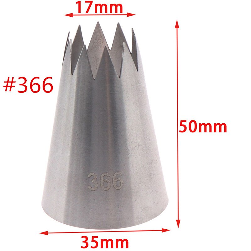 1PCS / 3PCS Stainless Steel Cake Head Icing Piping Nozzles Stainless Steel Cake Cream Decor Bakeware Pastry Tips #195,#366,#C10: 366 1pc