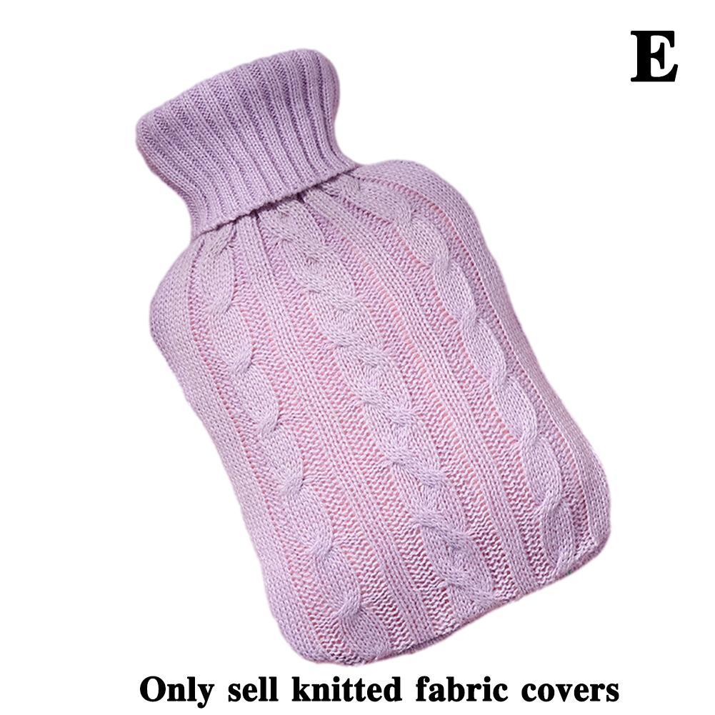 2000ml waterfles gebreide hoes effen kleur watergevulde winter zachte tas hoes hoes handdoek waterverwarmer  q9 l 2: En