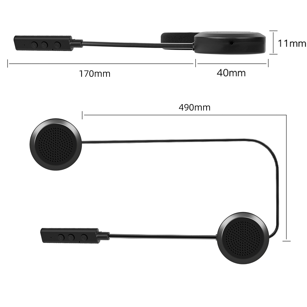 Velev Bluetooth Motorrad Helm Headset BT5.0 Drahtlose Reiten Kopfhörer Anti-störungen Motorrad Freisprecheinrichtung Helm Headsets