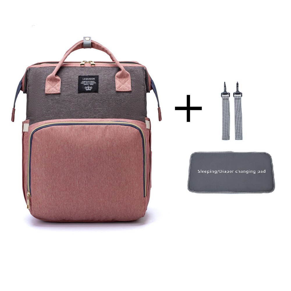 Mode Luiertassen Rugzak Multifunctionele Opvouwbare Baby Bed Wieg Tas Grote Capaciteit Wandelwagen Zak Isolatie Verpleging Druppels: pink