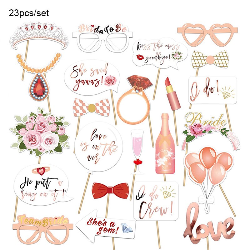 Funny Birthday Photo Booth Props DIY Mr Mrs Wedding Groom Bridal Party DIY Decorations Photobooth Mask Accessories Photo Props: Olijf