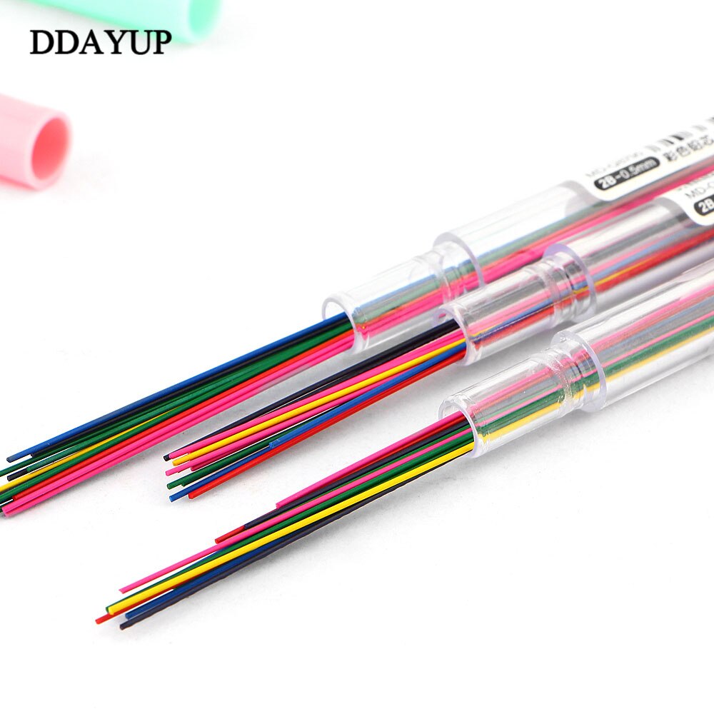 4Pcs/lot 0.5mm 0.7mm Colorful Mechanical Pencil Lead Art Sketch Drawing Color Lead School Office Supplies