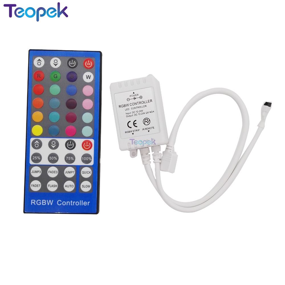RGBW LED controller 40 keys IR DC12-24V input 2A*4 channel output For 5050 RGBW RGBWW LED Strip