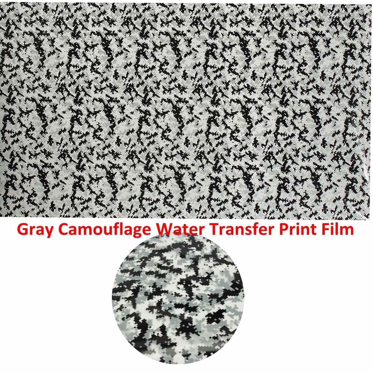 Autoleader 50x100cm Gray Camouflage Hydrographic Water Transfer Hydro Dipping DIP Print Film Decor Motorcycle Decals Stickers