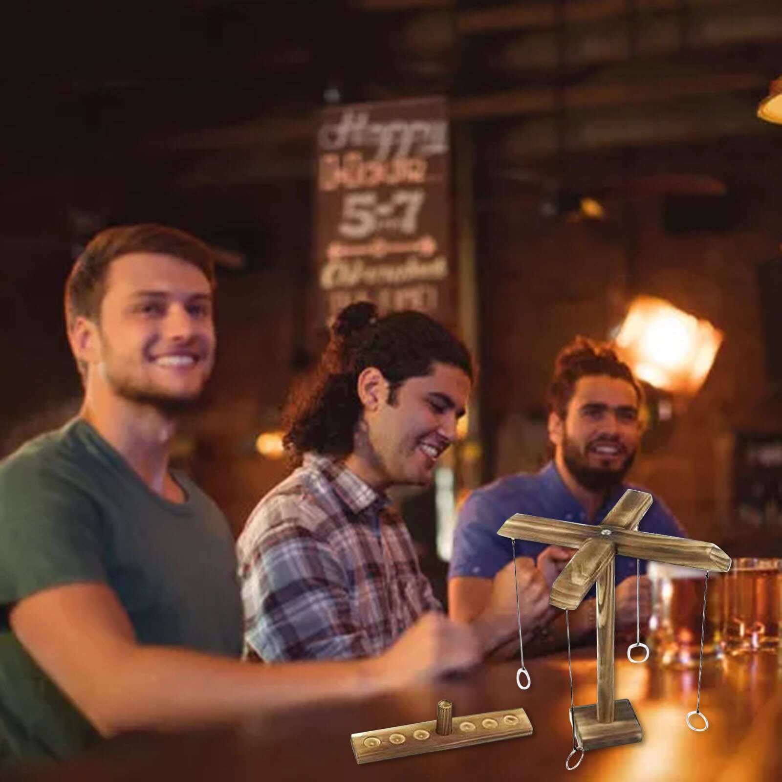 Ring Werfen Spiel Erwachsene Und Familie freundlicher Handgemachte Holz Ring Werfen Haken schnelllebigen Interaktive Spiel Für Riegel Heimat Party drinnen