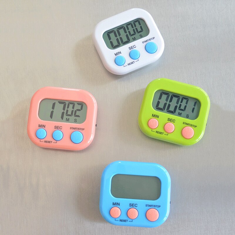 LCD Mini Kitchen Digital Magnetic Manual Electronic Countdown Timer Stopwatch Alarm with Cooking Sleep Shower Study Gadget Tools