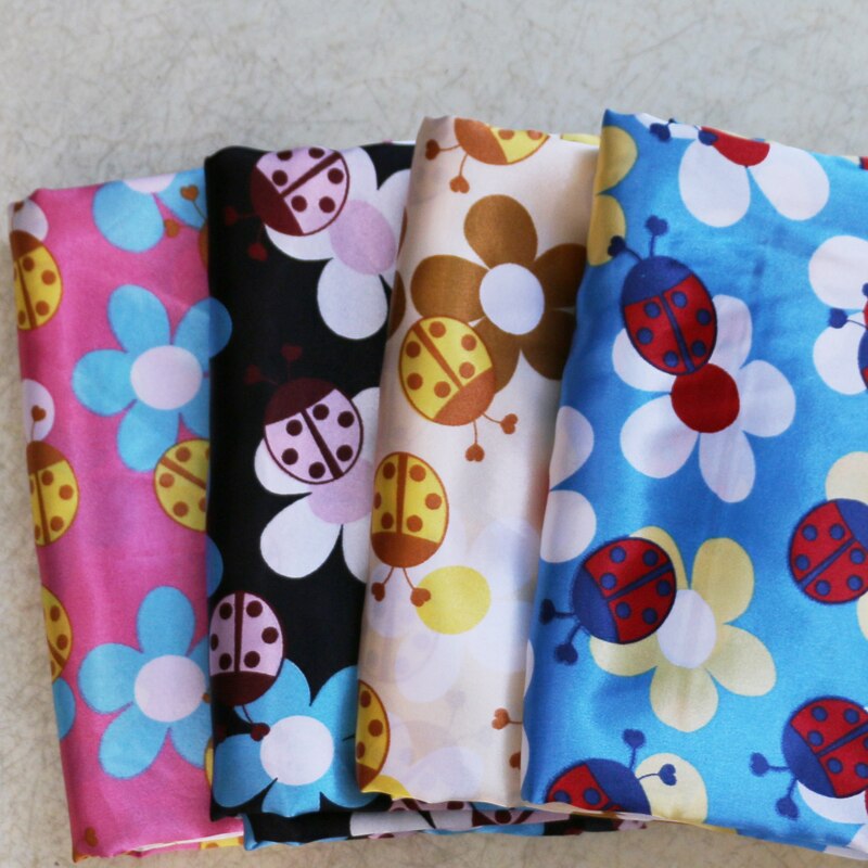 Carton Sunflower Satin Children Pattern Craft Satin Cosplay Fabric Charmeuse