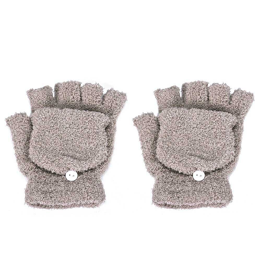 Kinderen Winter Handschoenen Kind Stijl Jongen Meisje Gebreide Handschoenen Winter Kinderen Kids 3-12Year Warm Half Vinger Flip Cover Handschoenen