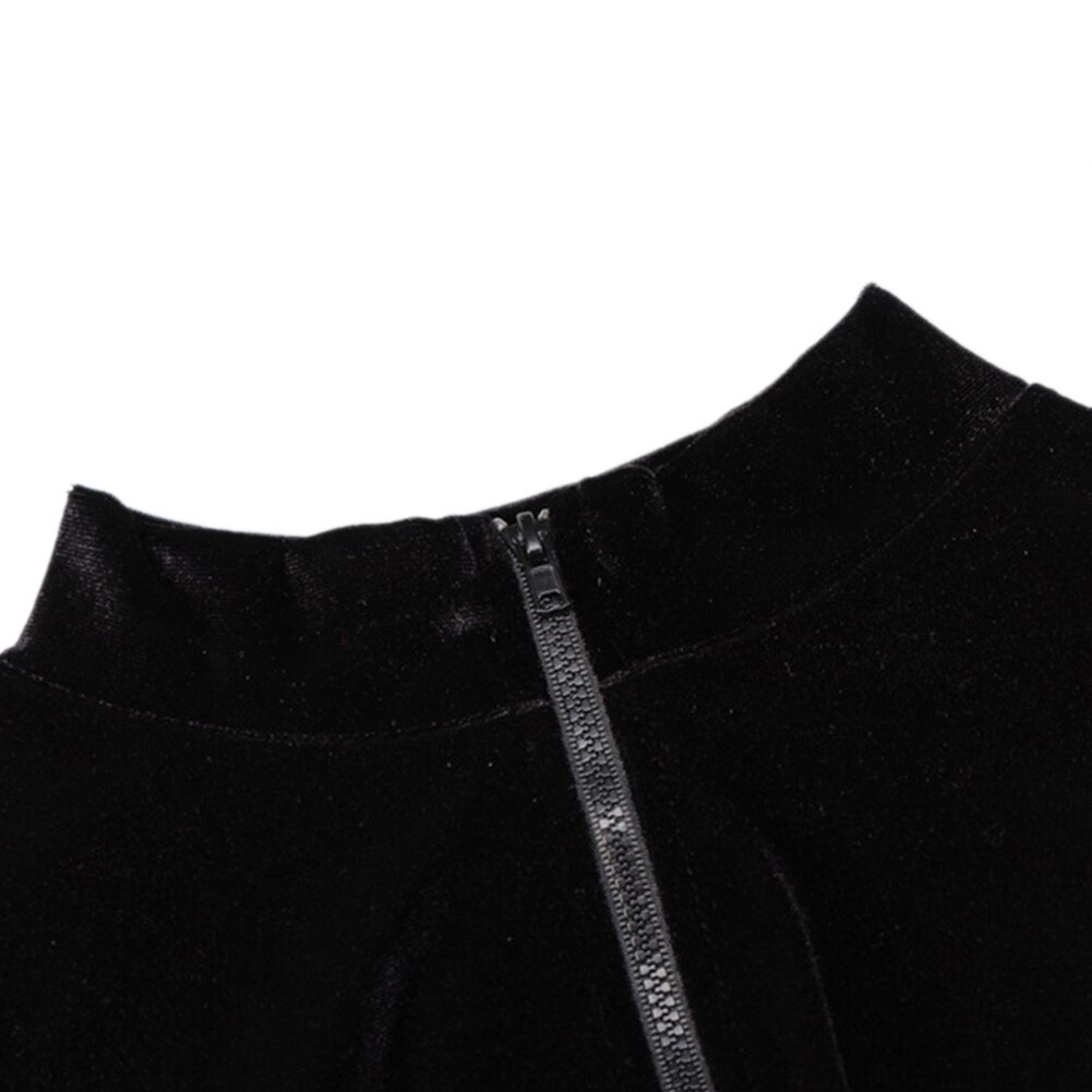 Combinaison femme manches longues automne Sexy mince fermeture éclair une pièce pantalon body couleur unie