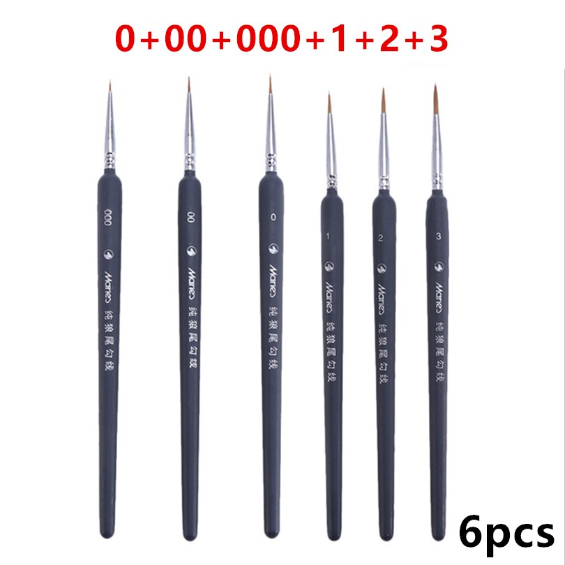 10Pcs/set Nylon Artist Paint Brush Watercolor Acrylic Wooden Handle Painting Brushes Art Supplies Stationery: L