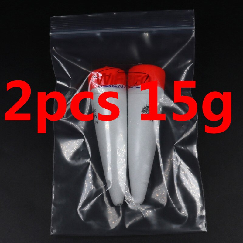 Wifreo 2PCS 15g 20g 30g Buoy EVA Foam Inline Float Bobbers Saltwater Float Catfish Pike Fishing Baitfish Floats for Live Bait: 2pcs 15g