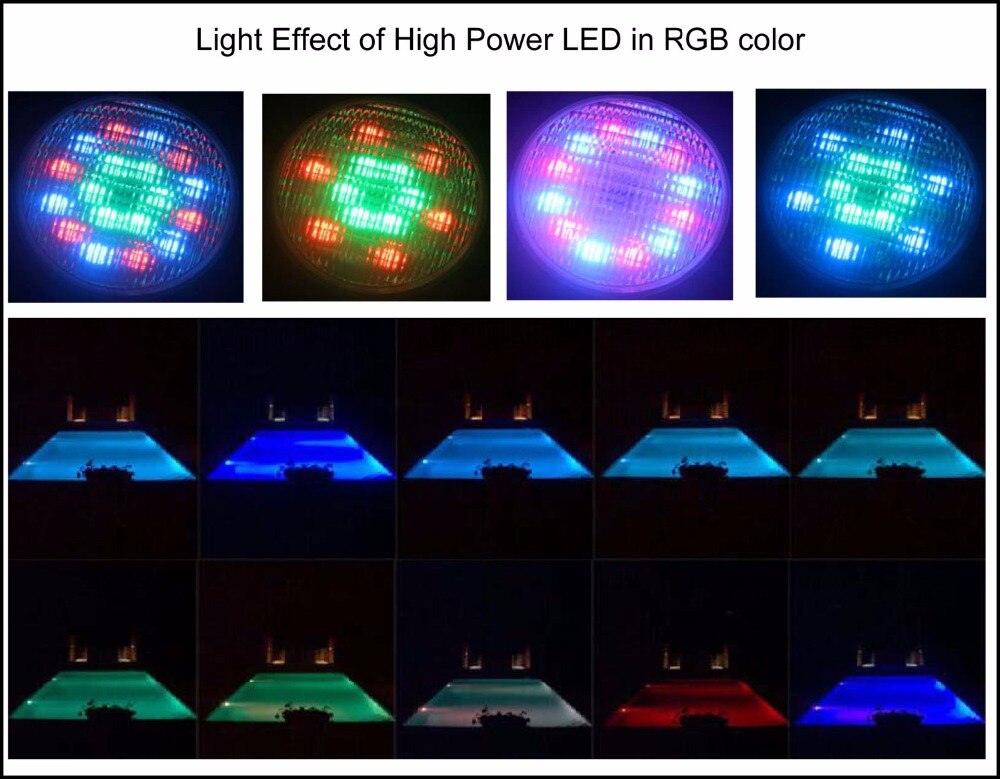 High Power LED Pool Light 12V Piscina LED PAR56 Bulb 18W 36W 54W Underwater Pond Lighting RGB Multi Color with Remote Warm White