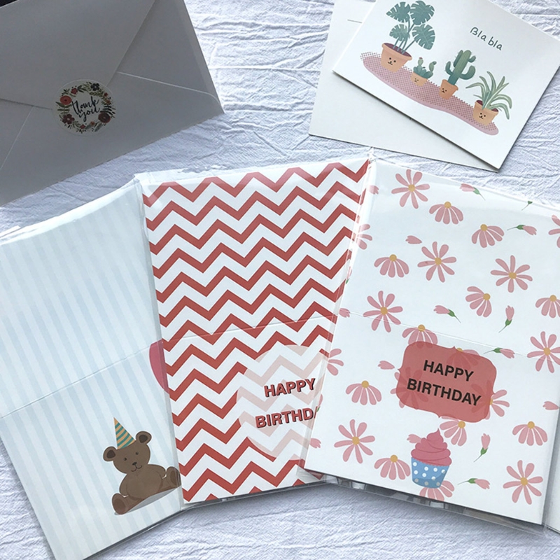 Minimalist Happy Birthday Card Set With Envelope And Sticker Simple Greeting Card Birthday