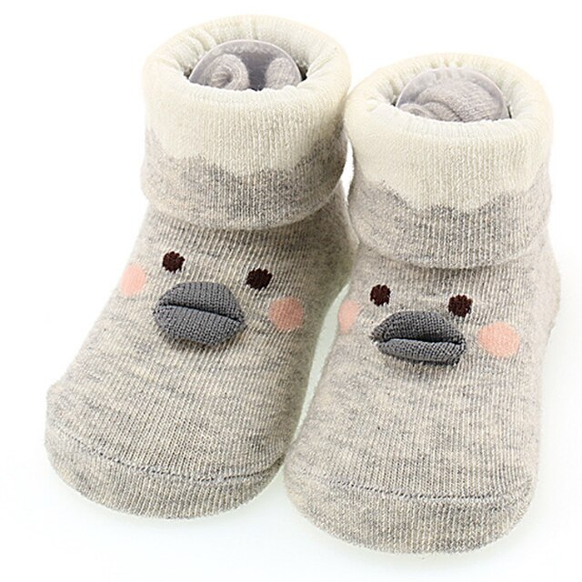 Neue Baby socken 0-12 monate Karikatur Baby fuß socken für jungen und mädchen: grau