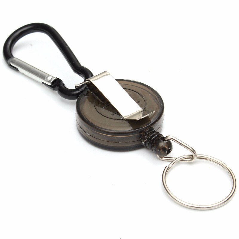 Färgglad infällbar nyckelring id-bricka lanyard namnbricka korthållare tillbehör: Svart