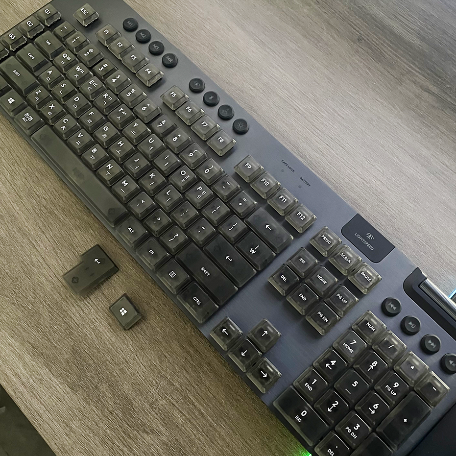 Korean Language Keycaps,PBT/PC Custom Keycap Set,Suitable for Logitech G915 G813 G815 G913 TKL RGB Mechanical Gaming Keyboard.: Navy Blue / blue switch