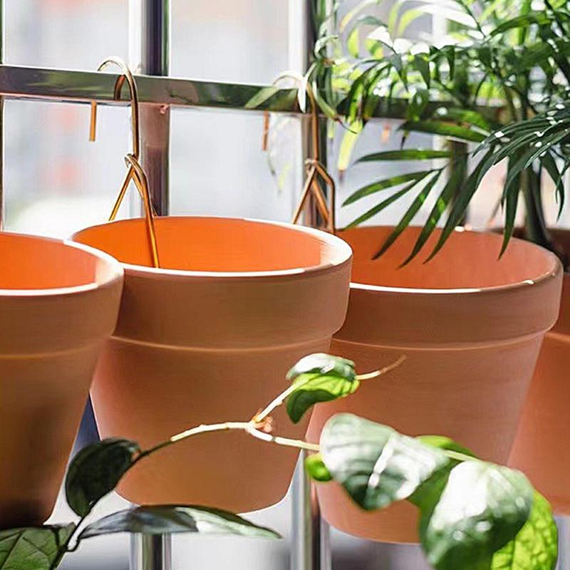 Terracotta Pots Hangers Wall Clay Pot Hanger Hook Anti-Rust Iron Plant Hangers For Hangings Flower Baskets Indoor And Outdoor