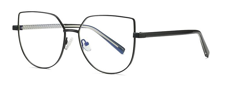 Gafas de ordenador con bloqueo de luz azul ojo de gato dorado, de , marco de gafas ópticas, transparentes, sin Dioptor: C1 Black