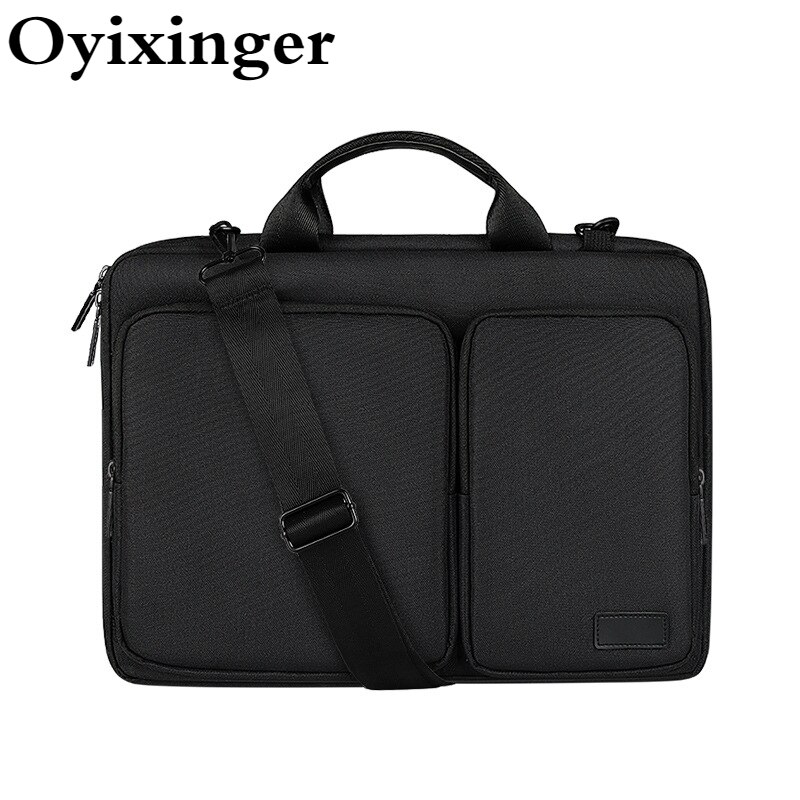 Oyixinger Briefcase Unisex Laptop Bag For Macbook Huawei Pro 13.3-15.6Inch Casual Solid Handbag Portable Business Bags