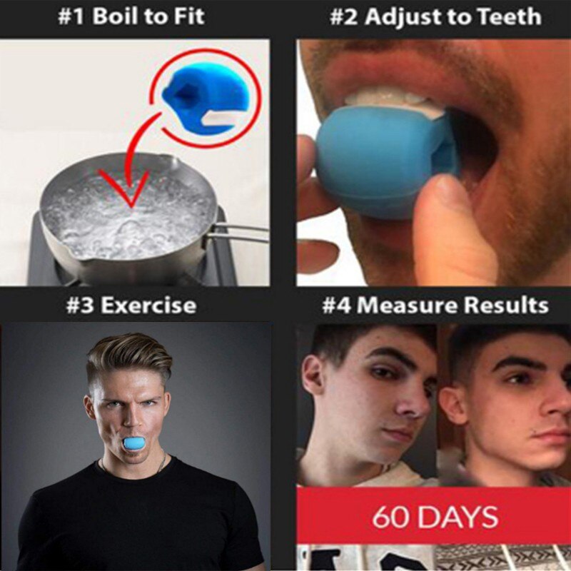 Mad kvalitet silikone jawzrsize tygge kugle ansigt masseter mænd ansigts mund kæbe linje muskel træner tygge bid breaker træning