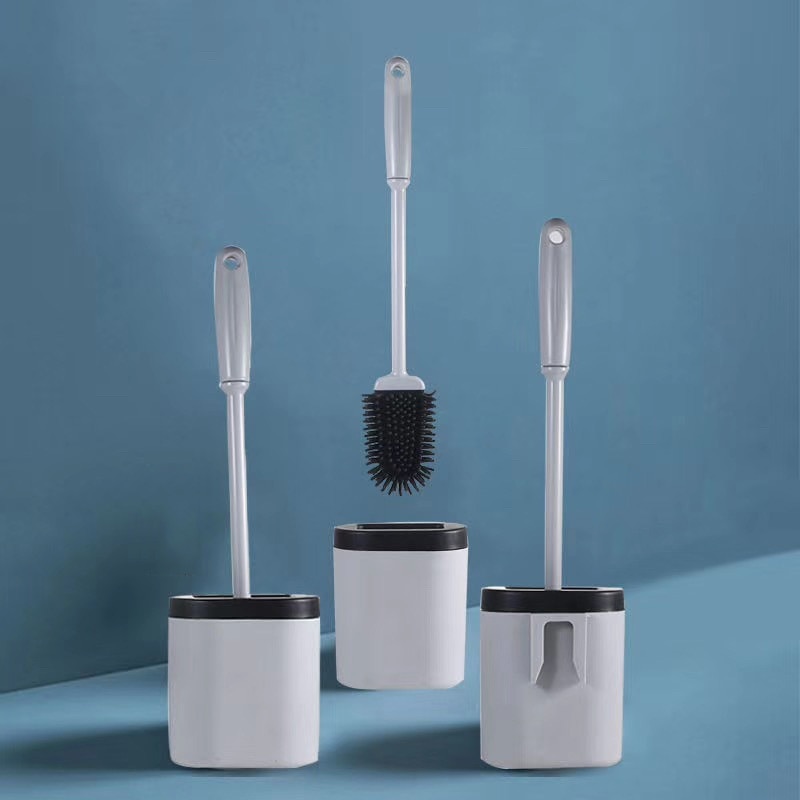 Testa di gomma Scopino con Supporto in silicone per Uso Domestico Spazzola per La Pulizia Bagno Wc Parete a forma di U Flessibile Può Essere Piegato pennello