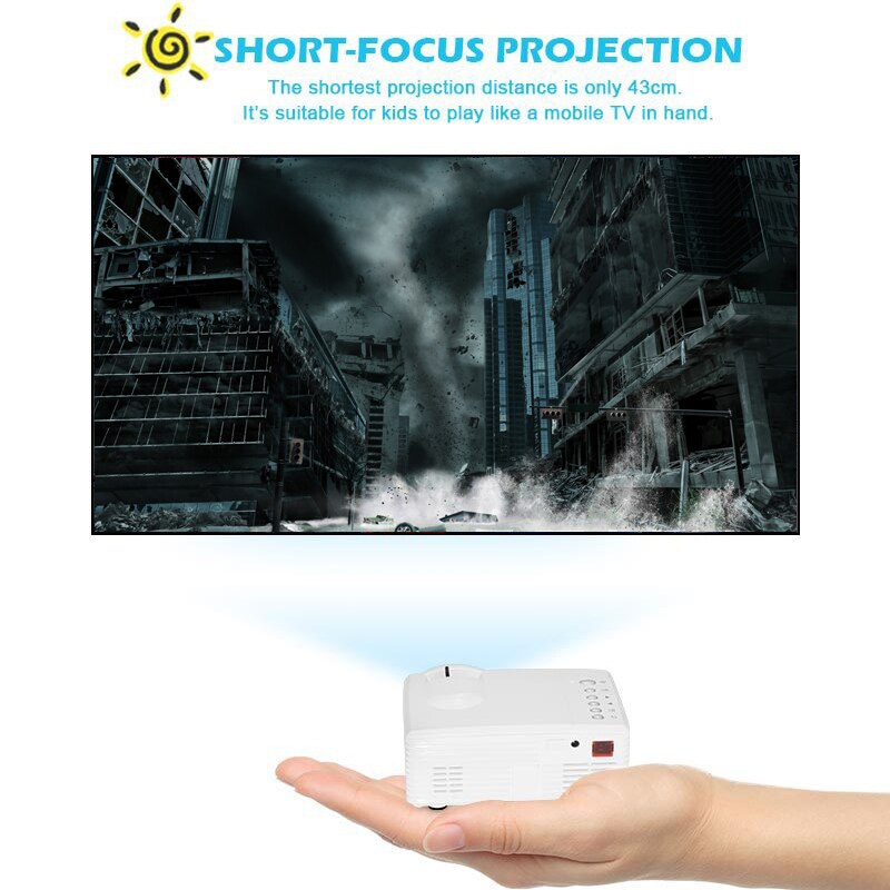 4K HD 3D Mini Smart Projector DLP D-TV AV USB TF Home Theater Cinema PUO88