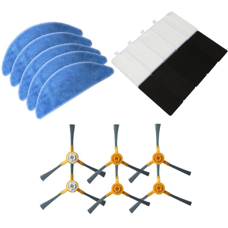 Juego de cepillos laterales para Robot aspirador IKOHS NETBOT S15, accesorios para limpieza del hogar, limpiador de polvo, 6 piezas