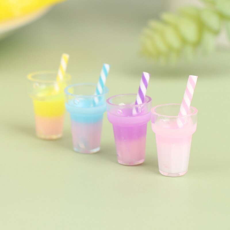 10Pcs 1:12 Poppenhuis Mini Drinken Beker Melk Thee Sap Drink Cup Pop Keuken Speelgoed