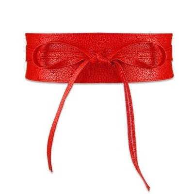 Cinturón ancho de encaje negro para mujer, corsé con autosujeción, cinturón de cintura alta tejido con lazo, bohemio: red