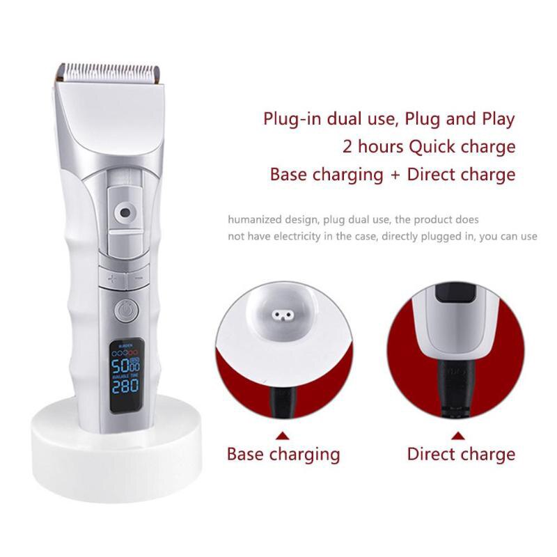 Kemei Elektro Barbier Haar Haarschneidemaschine Trimmer Für Männer Haircutter LCD Anzeige Wiederaufladbare Haar Schneiden Maschine Titan Stahl Klinge