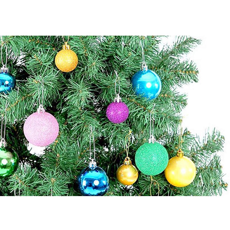 24 stücke Weihnachten Baum Ball Dekoration Party Hängen Ornament Flitter Anhänger Weihnachten Baum dekorationen für Heimat Mini Größe