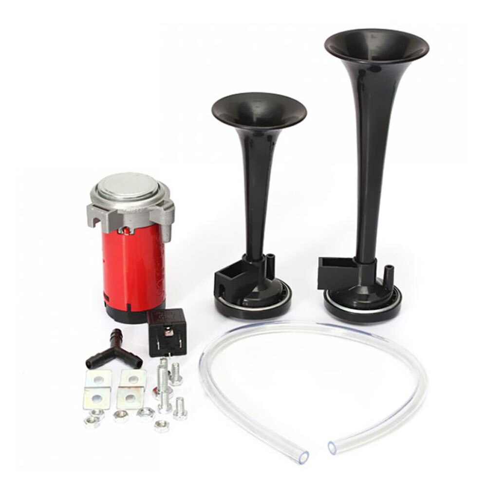 12V Double Tube Car Air Pump Horn Pneumatic Air Alarm Horn Car Accessories Auto horn signal for auto