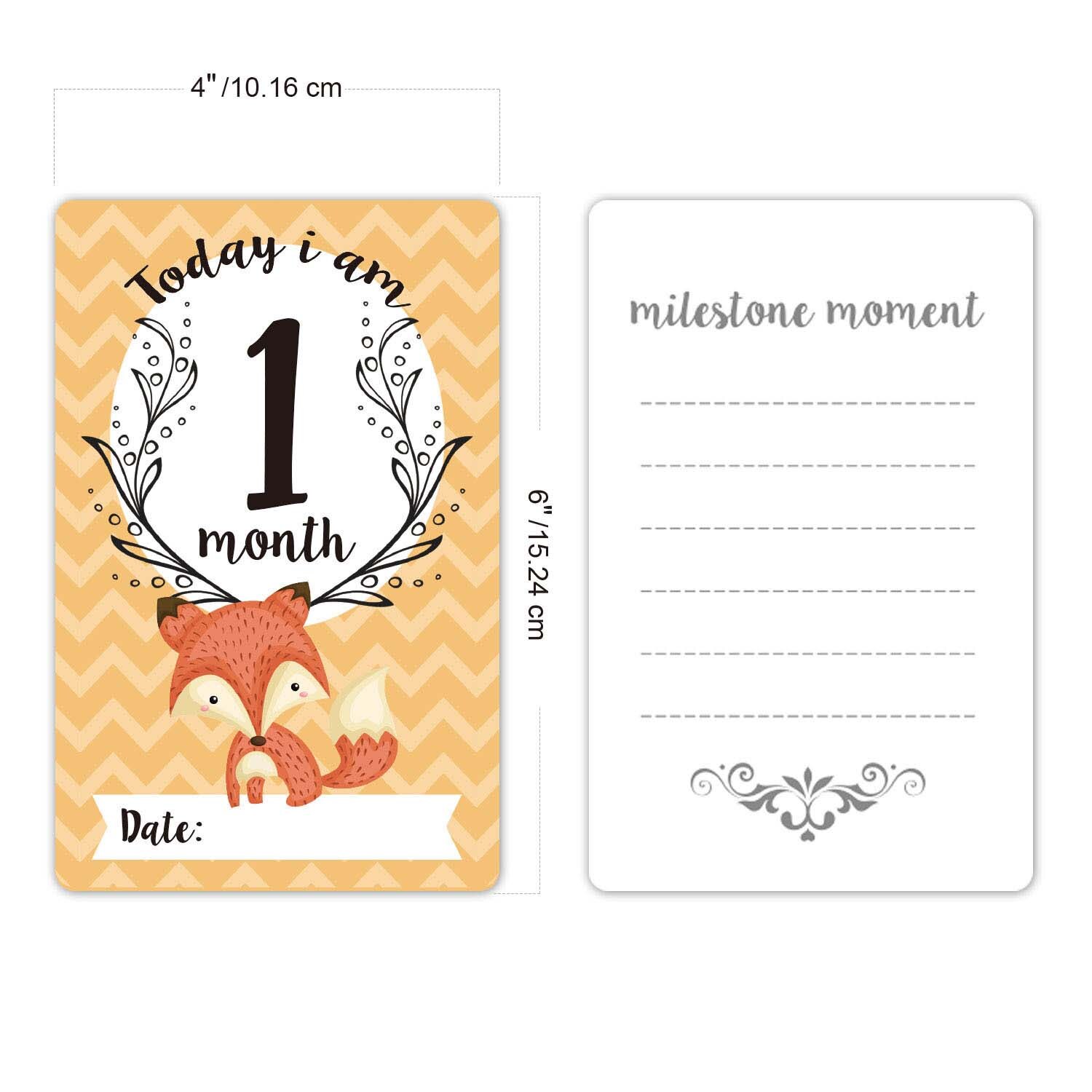 12PCS Baby Monthly Growth Milestone Stickers 1-12 Months Record Photograph Stickers Cards DIY Commemorative Photo Booth Props