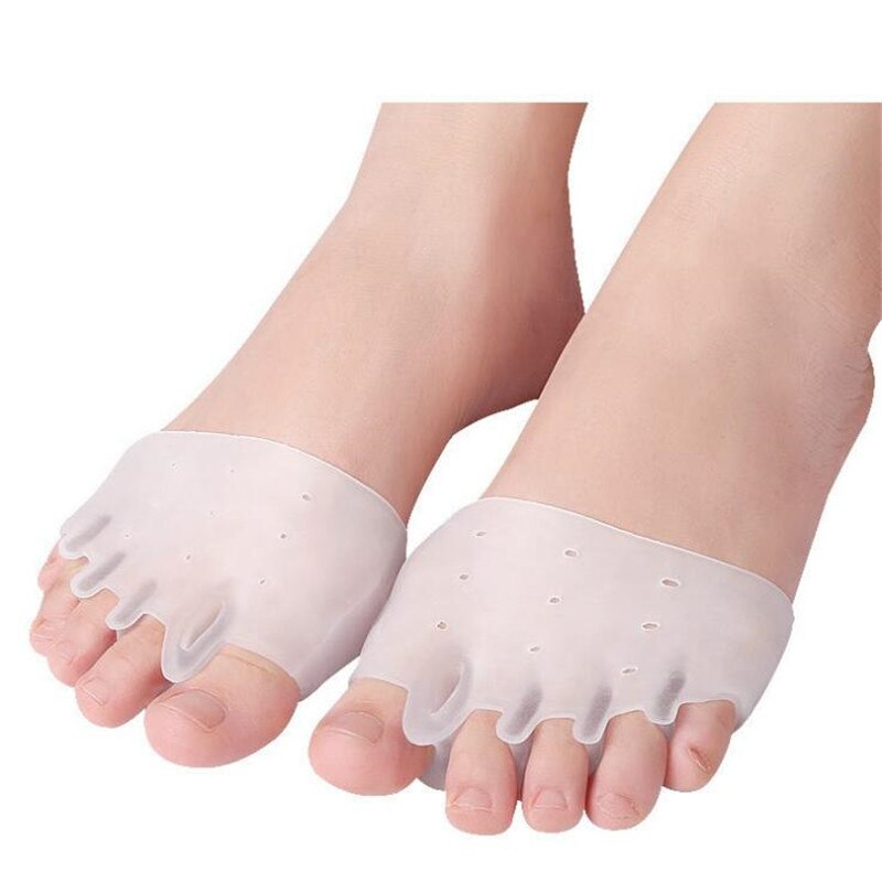 Plantillas de silicona para el antepié, separador de dedos, alivio del dolor de zapatos, Corrector de Hallux Valgus, cojín de Gel, calcetines de protección