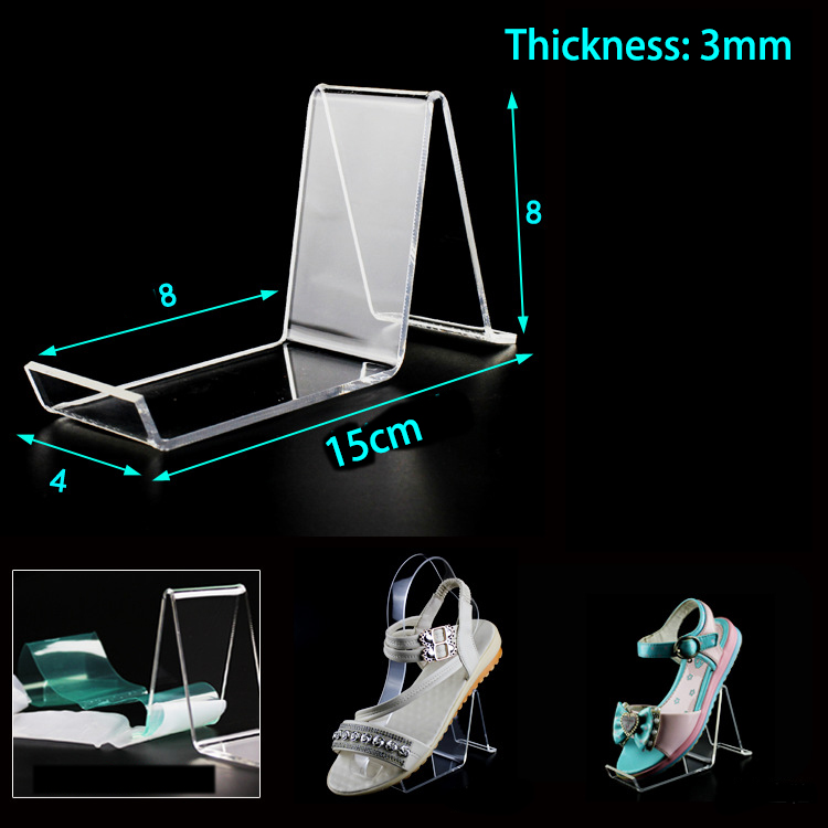 Soporte de exhibición de zapatos transparente de acrílico, soporte de estante de zapatos en forma de U para tienda de zapatos, elevador de exhibición, organizador de almacenamiento de zapatos para el hogar: Verde claro