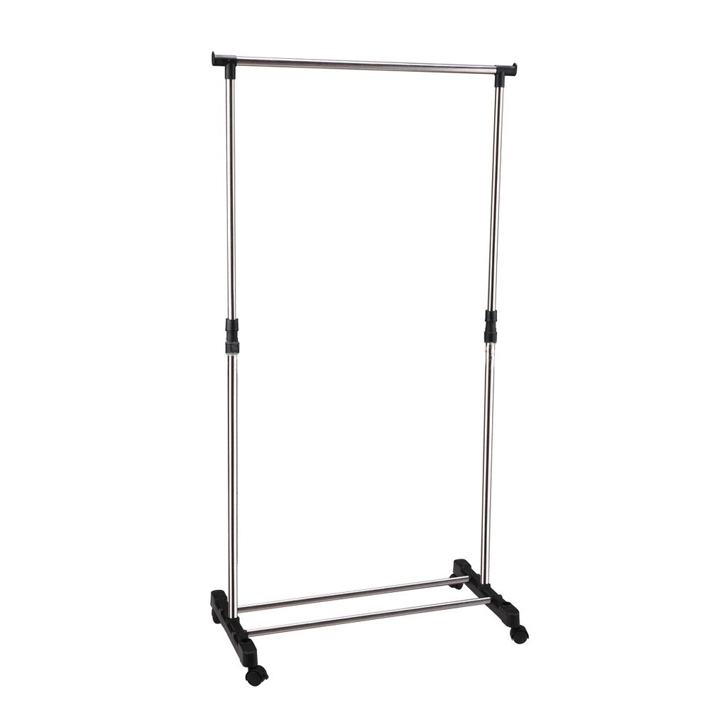 IKAYAA steel Adjustable Castor Wheels Rolling Garment Rack Clothes Hanger stand Clothes Hanging Storage Racks Bedroom Furniture