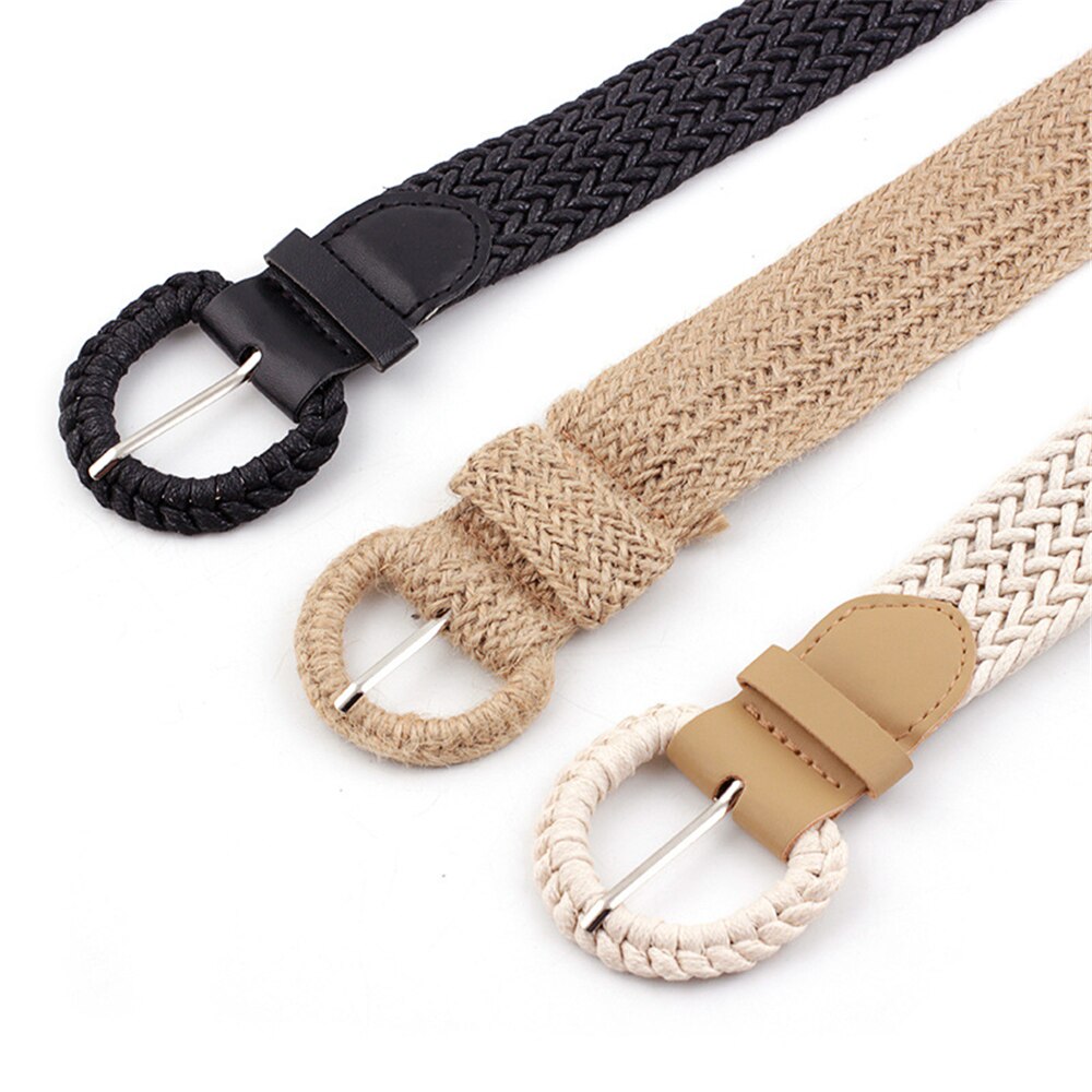 Geweven Vrouwen Riem Gevlochten Riem Voor Vrouwen Kaki Casual Bohemian Stijl Henneptouw Wax Vlas Linnen Riem 109Cm